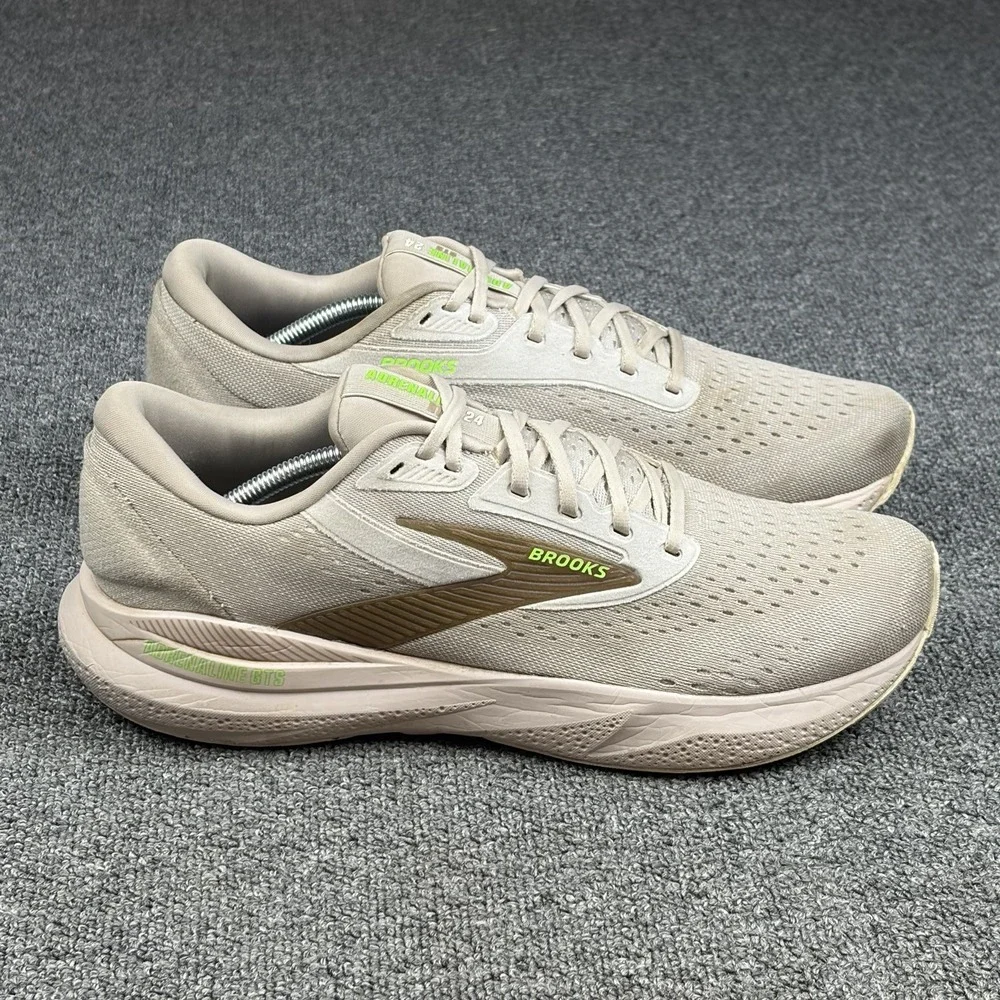 Brooks Adrenaline GTS 24 Mens Size 12 Beige Athletic Running Shoes Sneakers